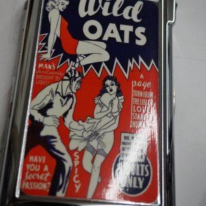 Cool Wild Oats Cigarette Case With Built In Butane Lighter